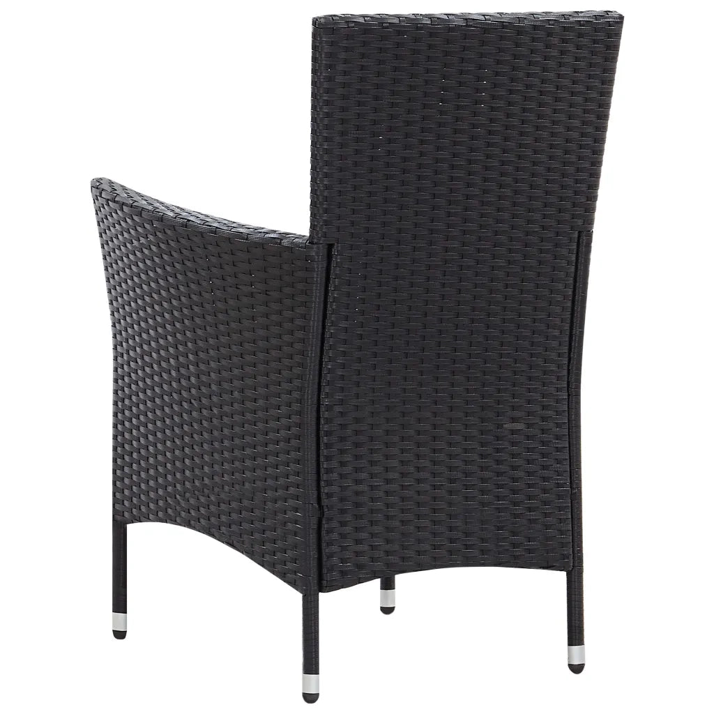 Set Mobili da Pranzo per Giardino 7 pz in Polyrattan Nero 45977