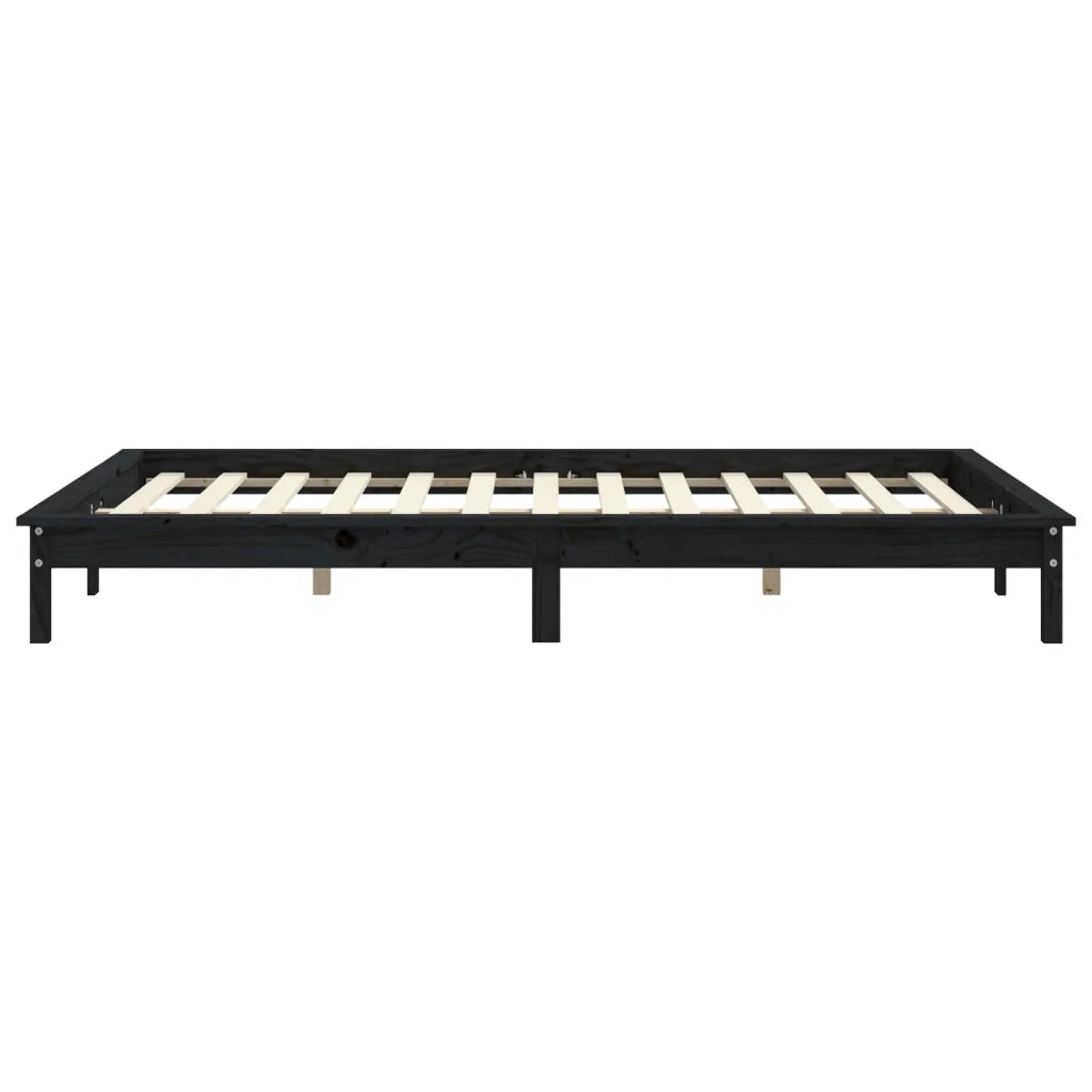 Giroletto Nero 140x190 cm in Legno Massello di Pino 820590