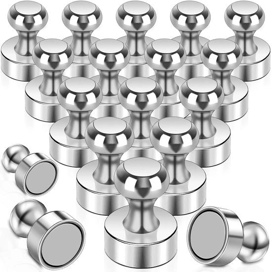 Magnetici neodymium extra forti - 18 pezzi di magneti mini per frigorifero, tabellone magnetico, magneti cilindrici, pannelli peg, bacheca - piccoli magneti per lavagna bianca, ufficio, metallo