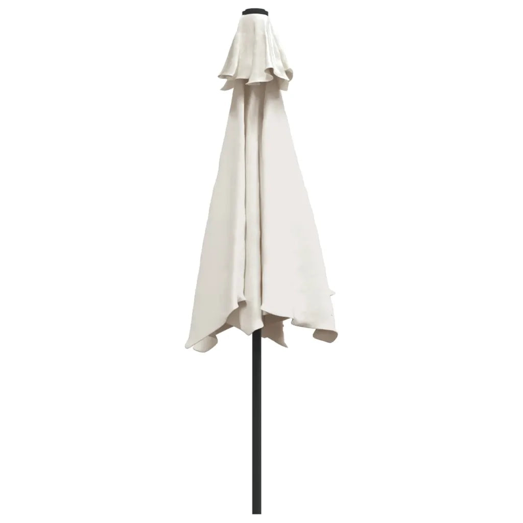 Ombrellone a Sbalzo da Giardino con LED 3m Bianco Sabbia 42204