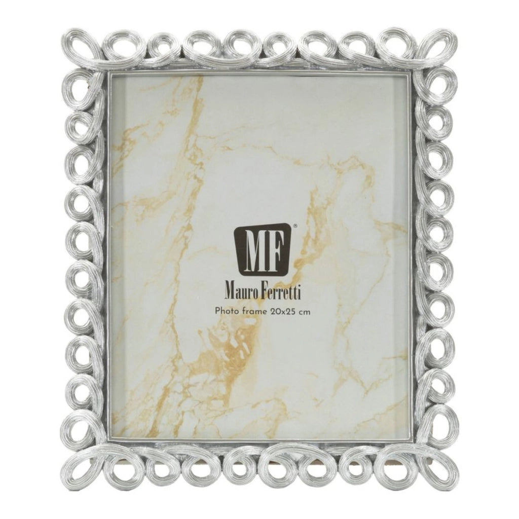 Cornice portafoto Hollow argento con decoro a intrecci 20x25 cm