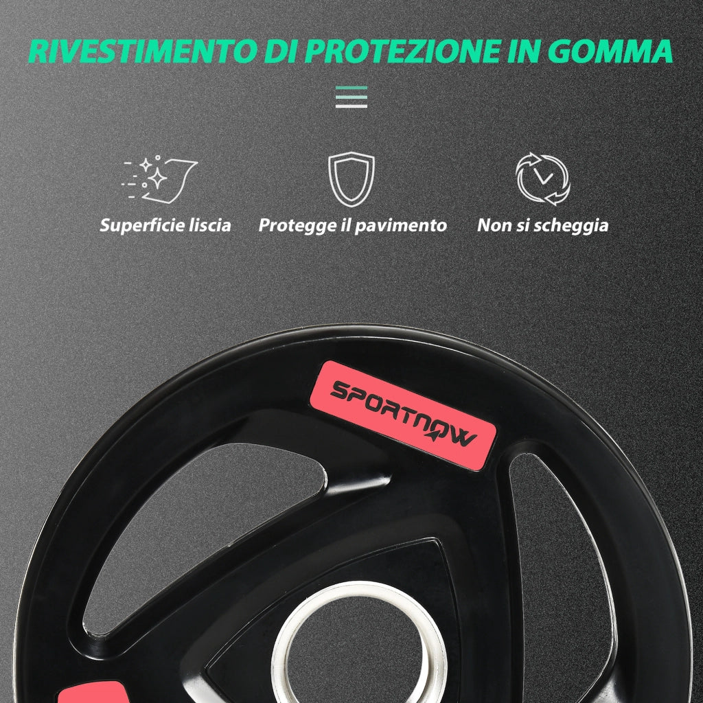 Dischi Pesi 10kg Acciaio Gomma ¨C zephmum ¨C 2x10kg