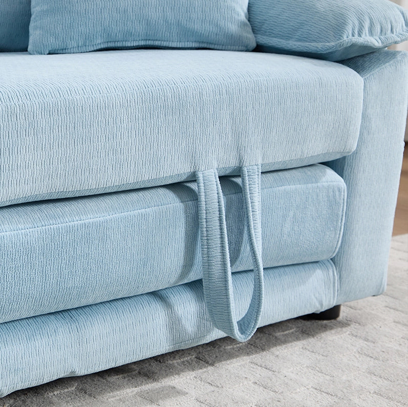 Poltrona relax singola in ciniglia blu HOMVRA