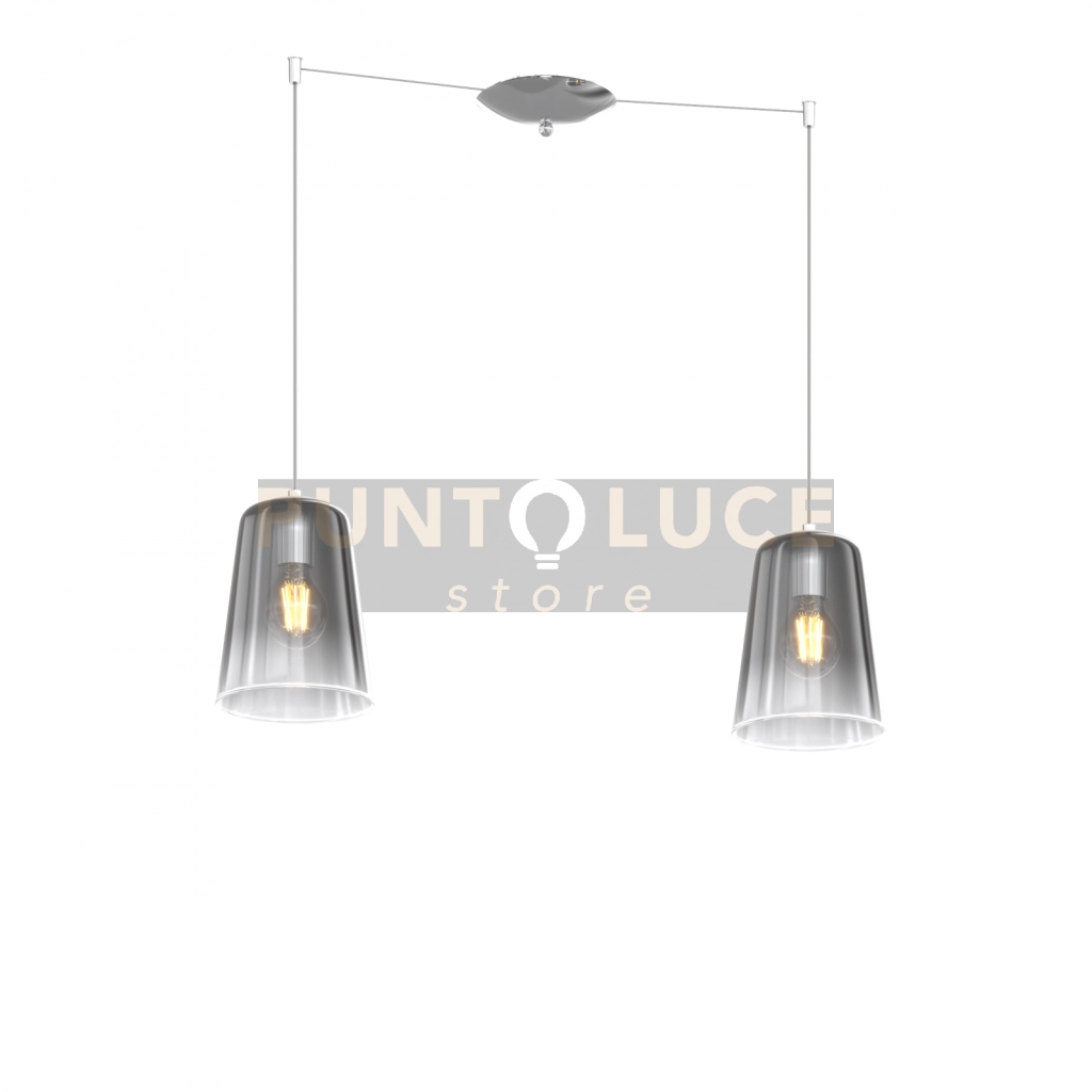 SOSPENSIONE CROMO SPOSTABILE 2 LUCI CROMO 1164CR-S2 S-CR