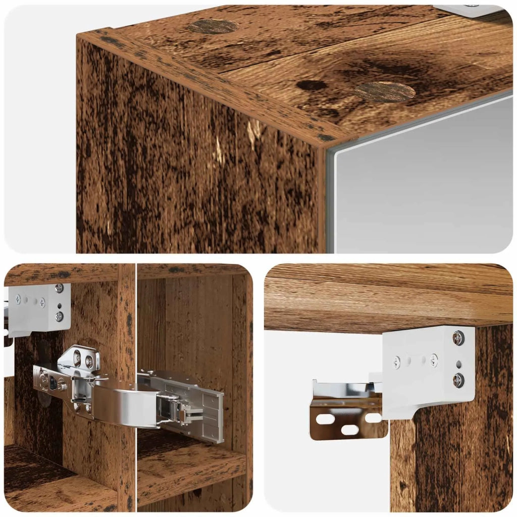 Mobiletto per specchio da bagno Legno vecchio 60 x 14,5 x 50 cm 889085