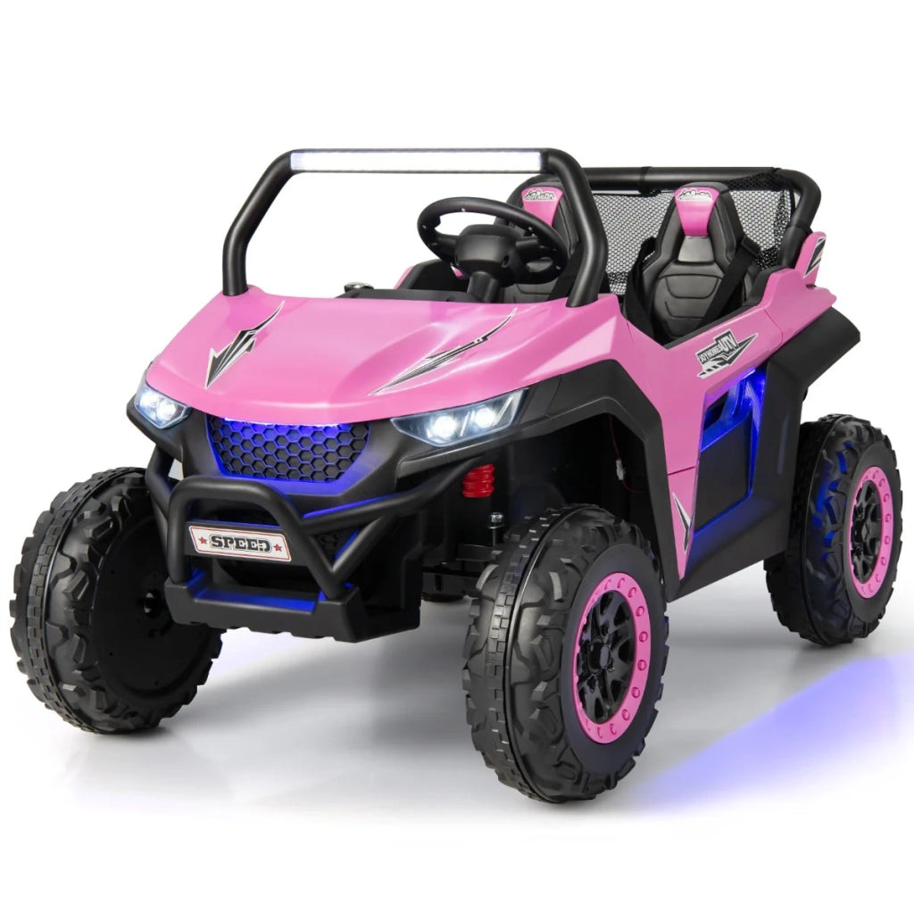 Auto elettrica per bambini 118 x 74 x 71 cm 2 posti telecomando e avviamento lento stile moderno plastica rosa 20_0018188