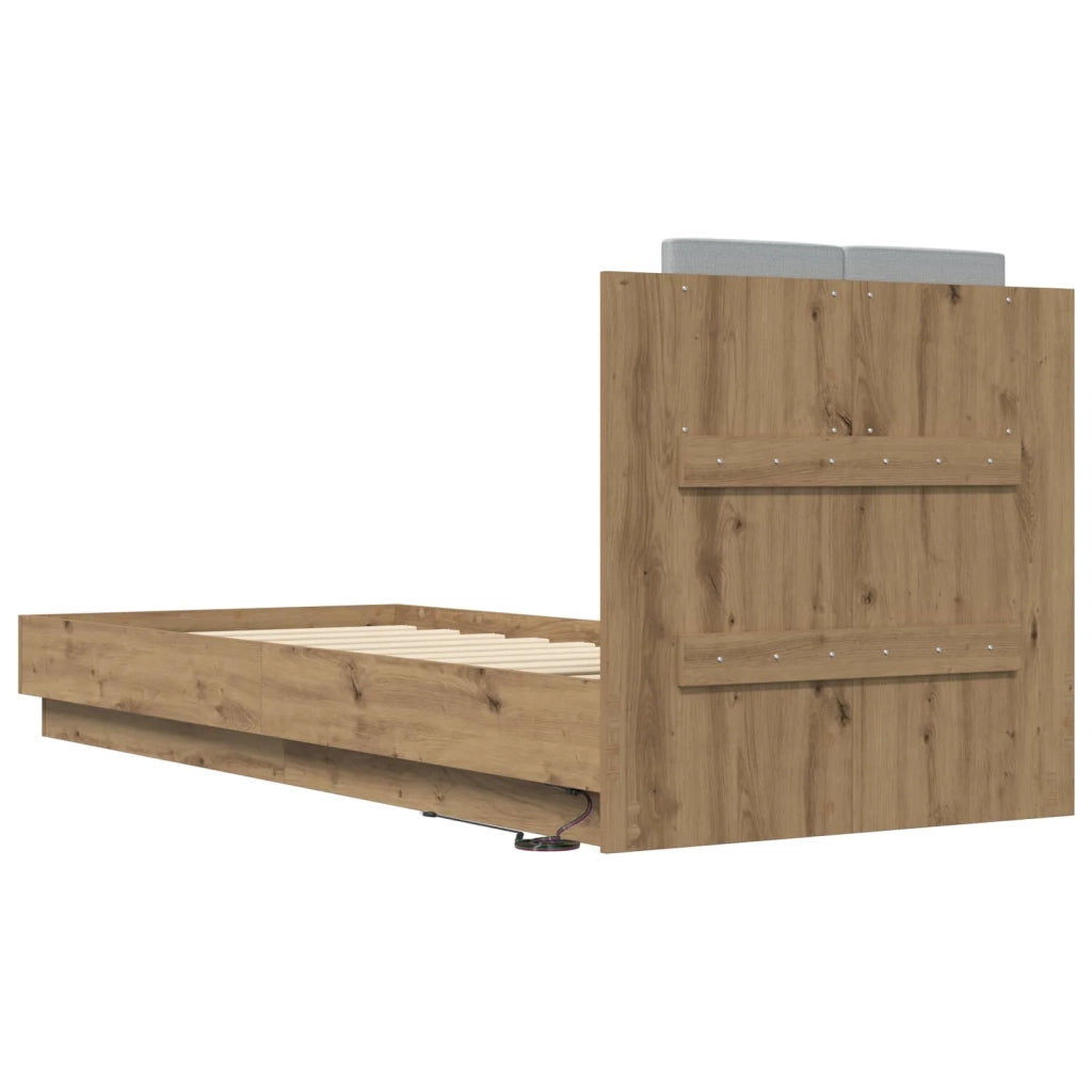 Letto con LED Rovere Artigianale 80 x 200 cm 3429668