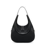 Borsa a mano da donna in vera pelle, colore nero.