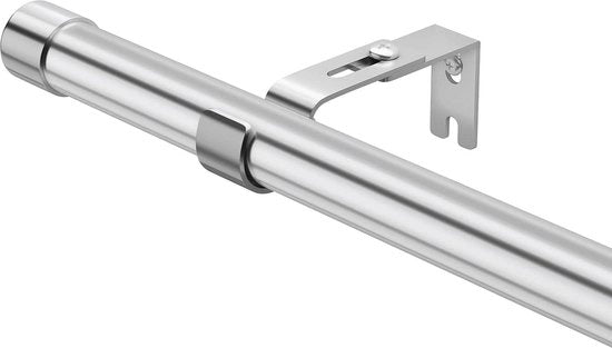 Gordino in acciaio argentato 76-340 cm - Stanghe per tende da finestra - Bracci regolabili - Stanghe per tende da voile e tende oscuranti - Estensibili - Salotto
