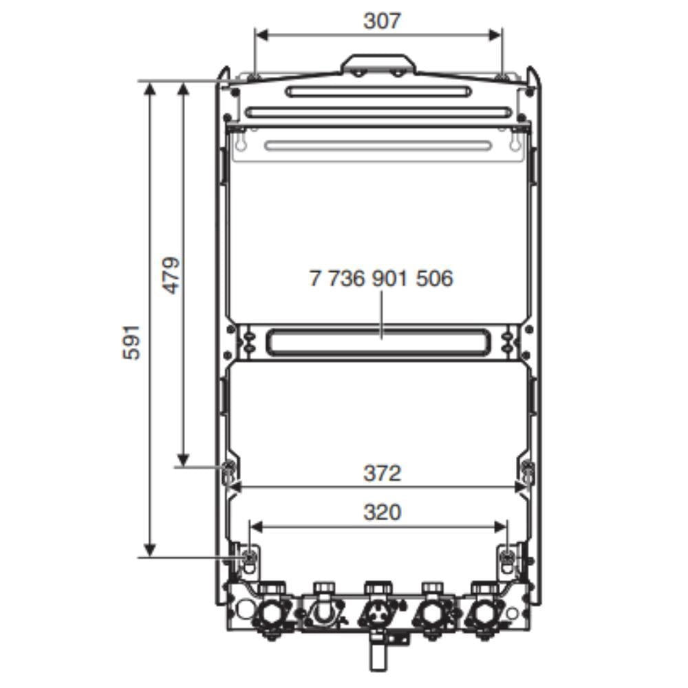 Schienale posteriore per caldaia condens bosch gc2300w 70 mm