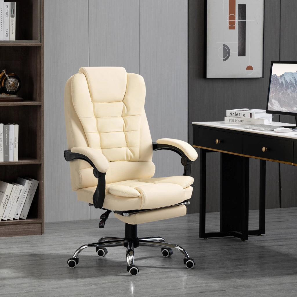 Poltrona Reclinabile in Similpelle ¨C Zephmum ¨C Bianco 64.5x69x109-117 cm