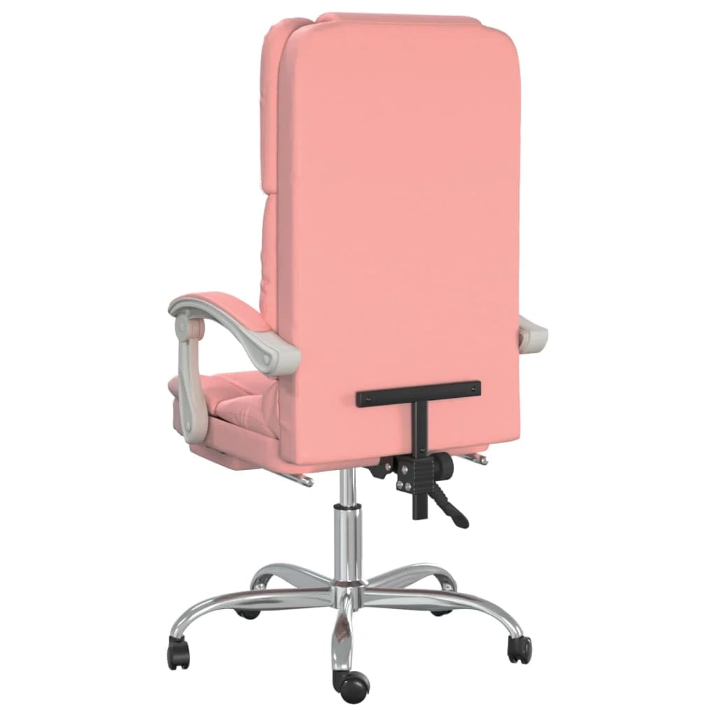 Poltrona da ufficio/studio reclinabile in similpelle rosa per massaggi 02_0025391