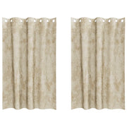 Tende in Velluto con tende 2 pz Crema 175 x 140 cm Velluto