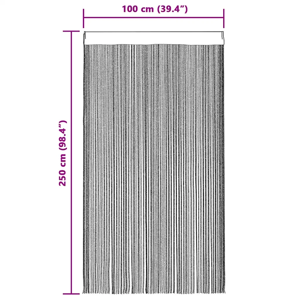 vidaXL Tende a Filo 2 pz Antracite 100x250 cm