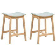 Set di 2 sedie da bar Seduta imbottita Legno chiaro e verde menta elegante