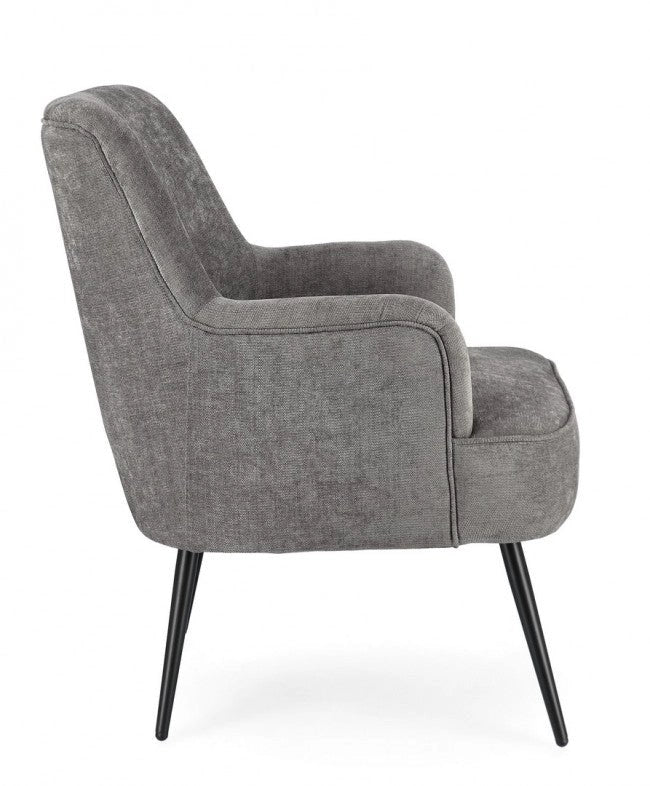 Poltrona Soggiorno 60x67x79 cm Adeline in Tessuto Frost