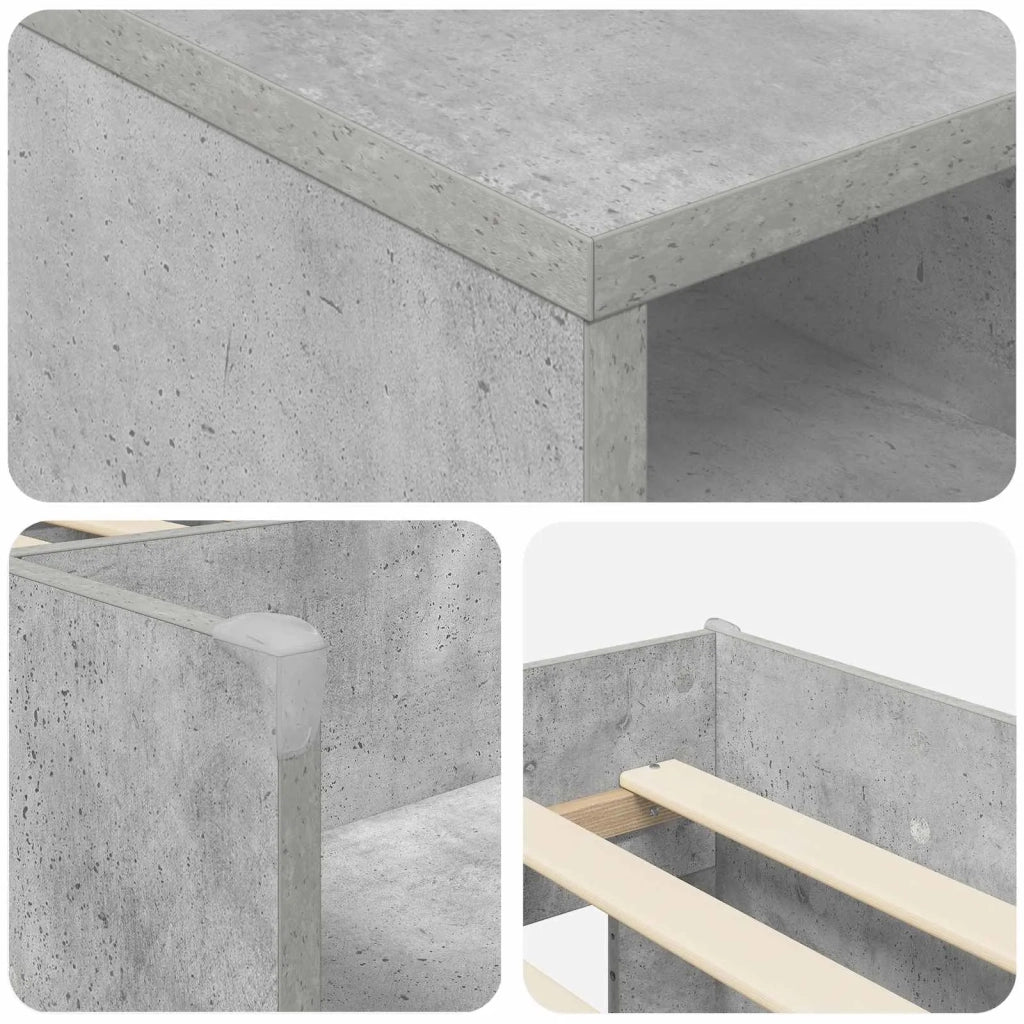 Struttura Letto Loft con Mobile 3 pz Grigio Cemento 3423425