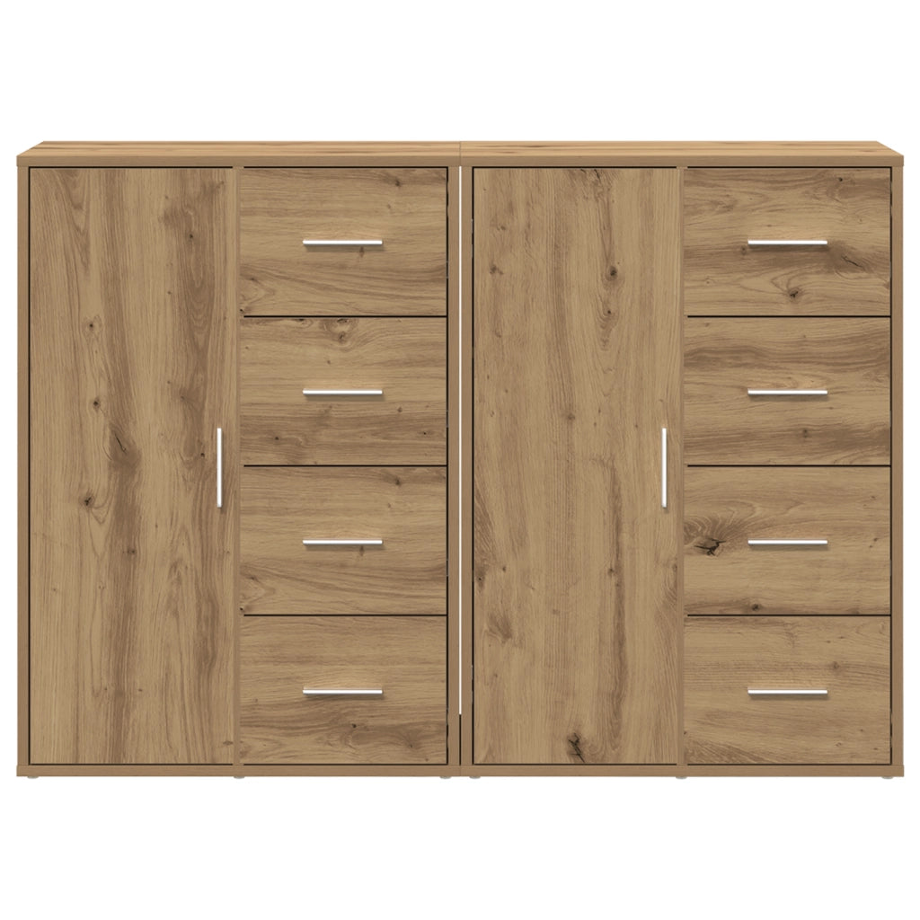 Credenze 2 pcs Rovere Artigianale 60x31x84 cm Legno Ingegnerizzato