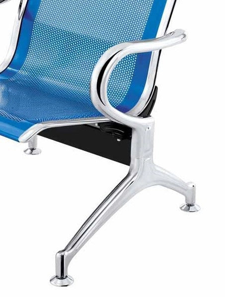 Panca in acciao per sala attesa ufficio studio a 3 posti - colore blu