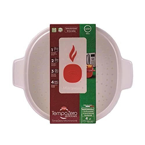 Snips 000851 TempoZero Vaporiera per Microonde 2 Vassoi 4 L senza BPA lavastoviglie safe colore Bianco