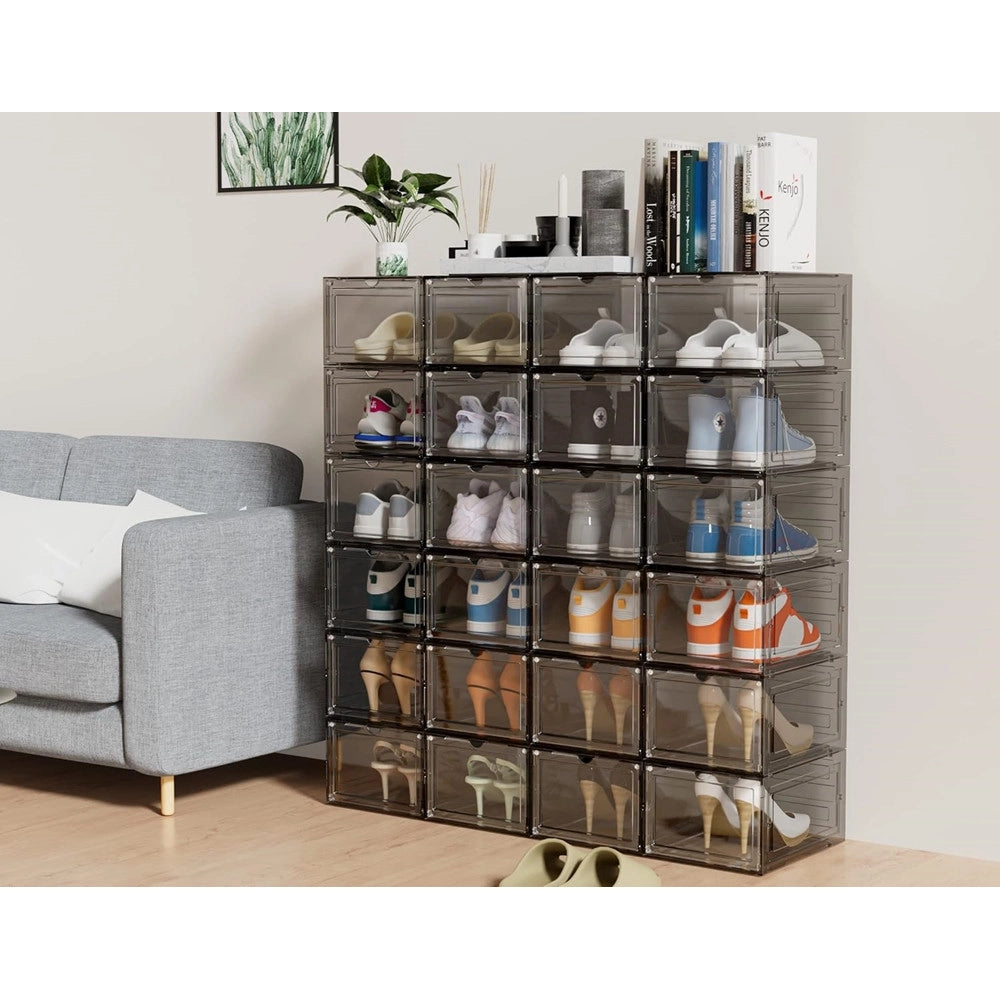 Trade Shop - Box Contenitore Per Scarpe Calzature Scatola Portascarpe Impilabile 34x25x18.4cm 87649 -