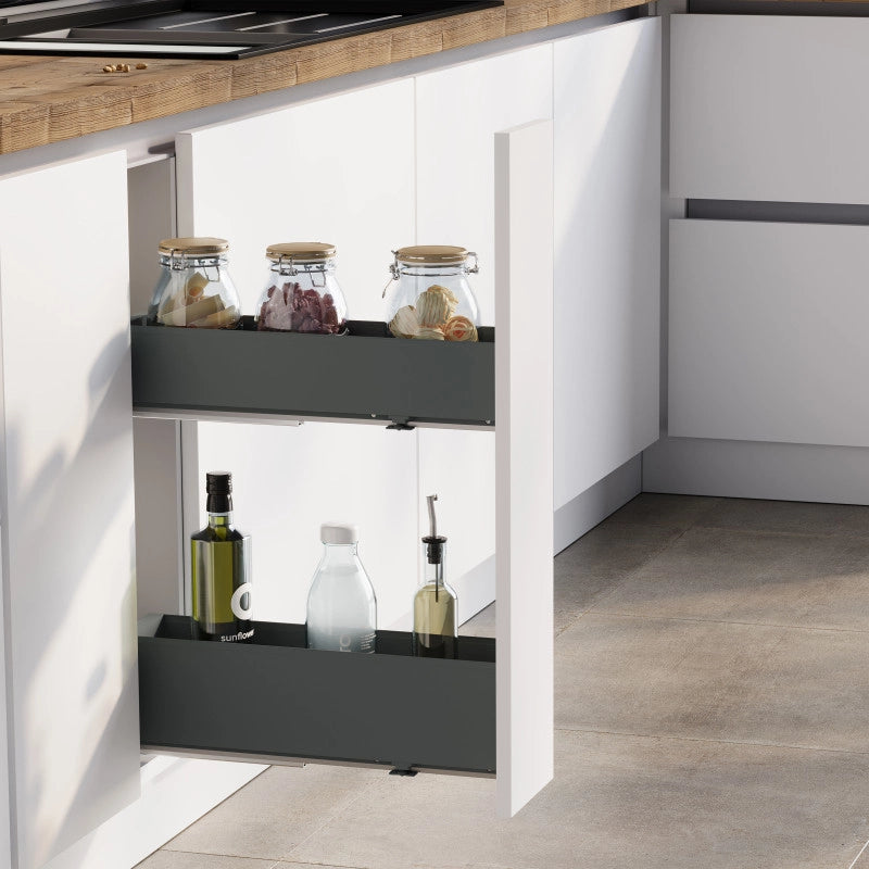 Carrello estraibile Supra con fissaggio inferiore con chiusura softt, modulo 300mm Acciaio, Cromato