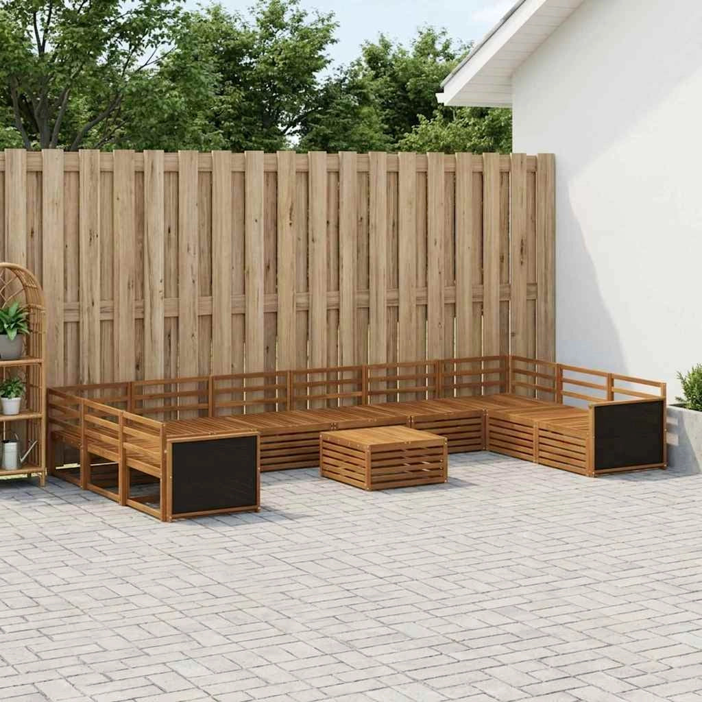 Set divani 11 pz Legno di Acacia Massello 3383912