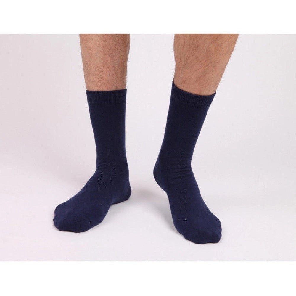 Trade Shop - 12/24 Paia Calzini Uomo Mezza Gamba Tinta Unita Cotone Caldo Taglia Da 40 Alla 46 -