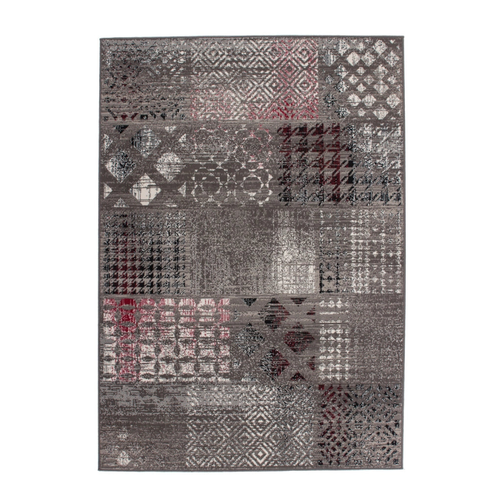 Tappeto moderno Funky 2029 grigio a pelo corto