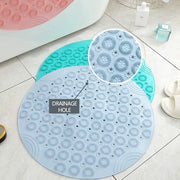 Matte antiscivolo in PVC con presa per asciugamano e fessure di scarico - trattamento antibatterico e lavabile in lavatrice - 55 x 55 cm - grigio