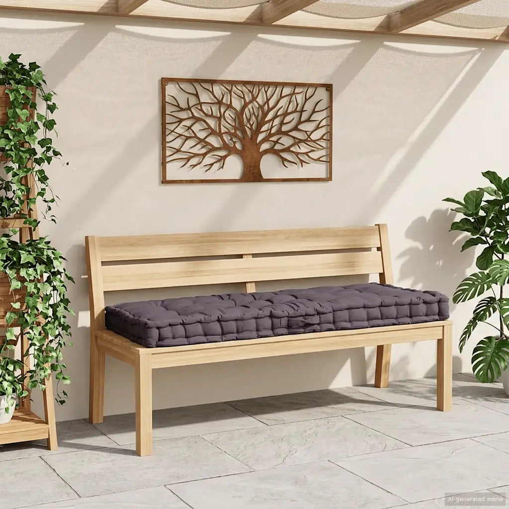 Cuscino per Pallet e Pavimento in Cotone 120x80x10 cm Antracite