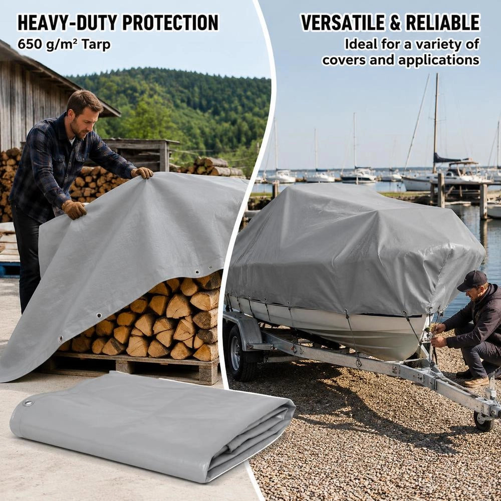 Tarpaulin 650 G/square Meter 3.5 X 5 M Grey