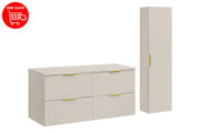 Set mobili bagno 120 cm con piano e Szafką wysoką Adel Cashmere 120 cm
