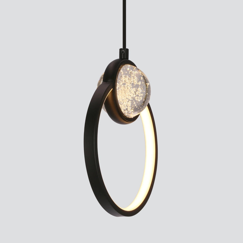 Lampada a sospensione ad anello LED 15W 3000K nera Candellux