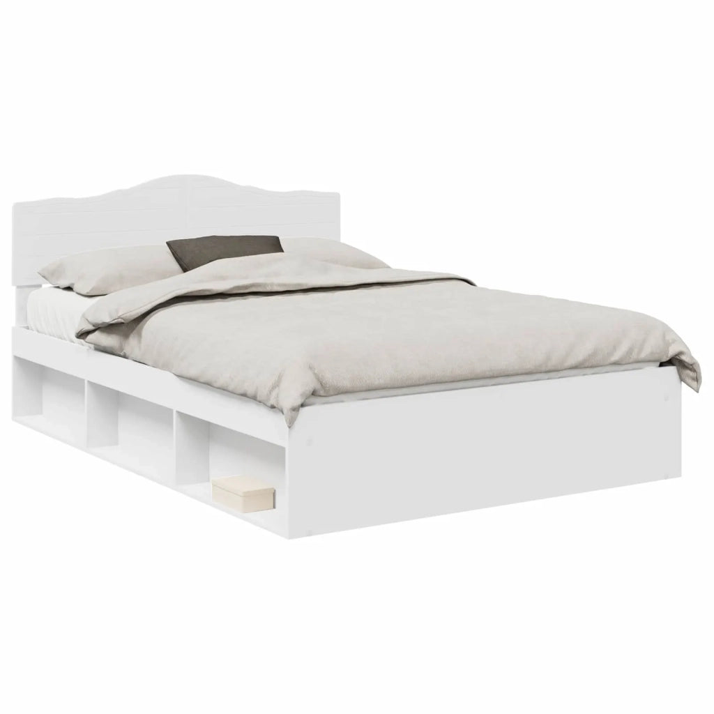 Struttura del letto Bianco 140 x 190 cm Pino massello