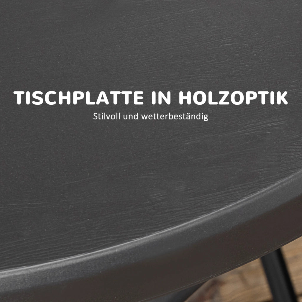 TAVOLO PIEGHEVOLE Ø80 cm Effetto legno Grigio scuro per 4 persone