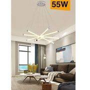 Trade Shop - Lampadario Led Moderno 55w A Sospensione A Raggi Luce Fredda Calda Naturale A05-o - -bianco Caldo      -