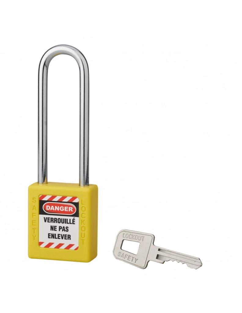 Lucchetto con arco in acciaio Ø 6 x 76 mm, giallo – THIRARD