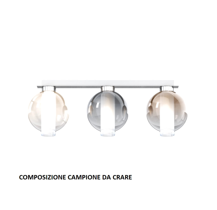 KIT DUE VETRI ESTERNO FUME SFUMATO + INTERNO SATINATO + 2 GOMMINI SILICONE