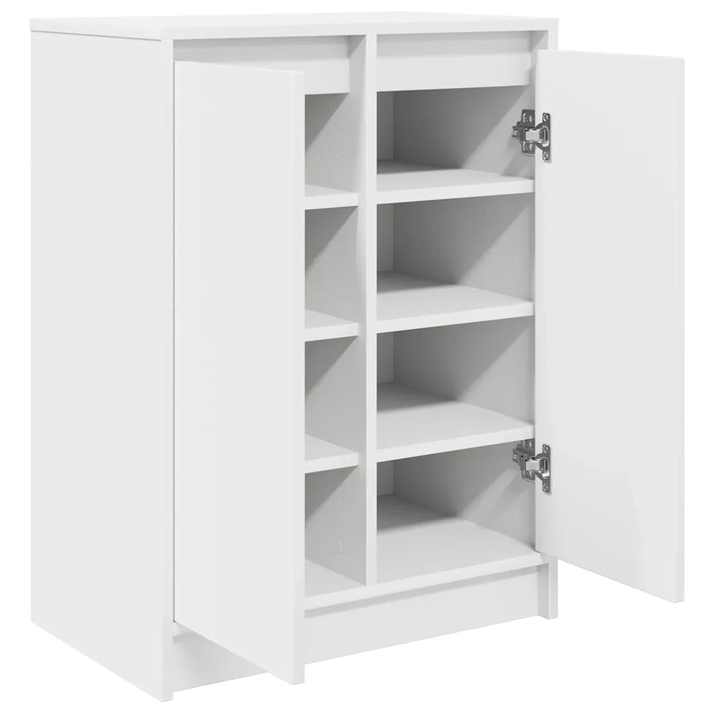 Scarpiera-Scaffale per scarpe Bianca 57x34x76 cm in Legno Multistrato