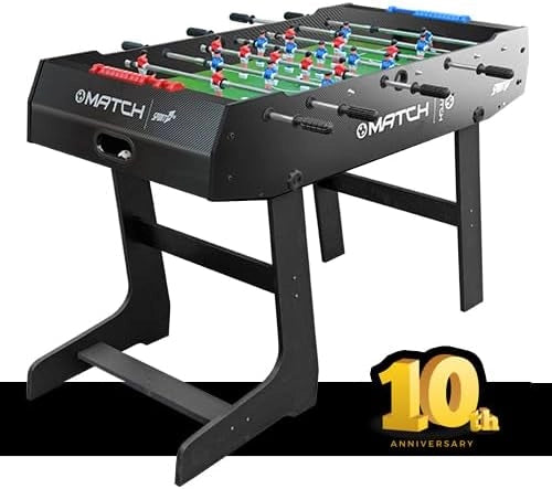 Calcio Balilla Pieghevole Bambini, Match Calcio Balilla Pieghevole, 121x61x85cm, Nero, Tavolo da Biliardino per Interni