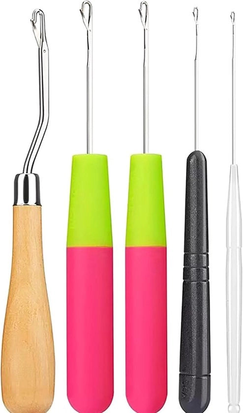 5 pezzi di Laccetto, Diverse Misure Piccole Aghi da Telaio - Strumenti per Intrecciare i Capelli - Intrecciare i Capelli, Creare Tappeti