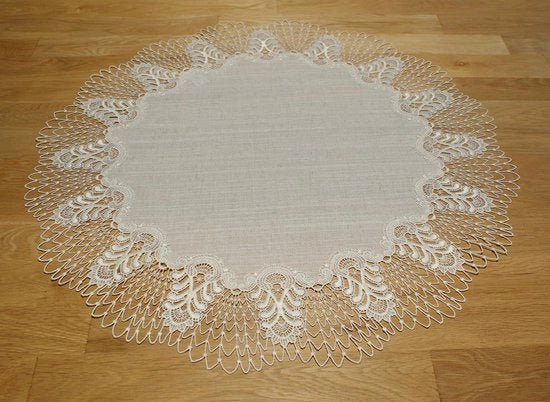 Tappeto per tavolo Oslo L misura 60 cm circolare - Plauener Spitze 4048L_14_60
