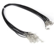 Catenelle per gioielli 10 pezzi - Catenelle adattabili - Catenelle in cotone - Catenelle per gioielli - Chiusura a carabina - Diametro 1,5 mm - Lunghezza 46 cm - Cordino per gioielli