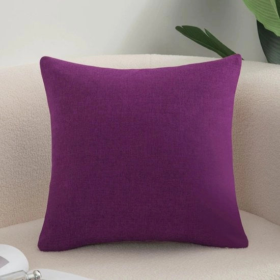 Pacchetto di 2 coprisacco, coprivestiti di cotone e lino per divano, divano letto, salotto, casa, cuscini in tessuto liscio (45*45cm) - Blu scuro