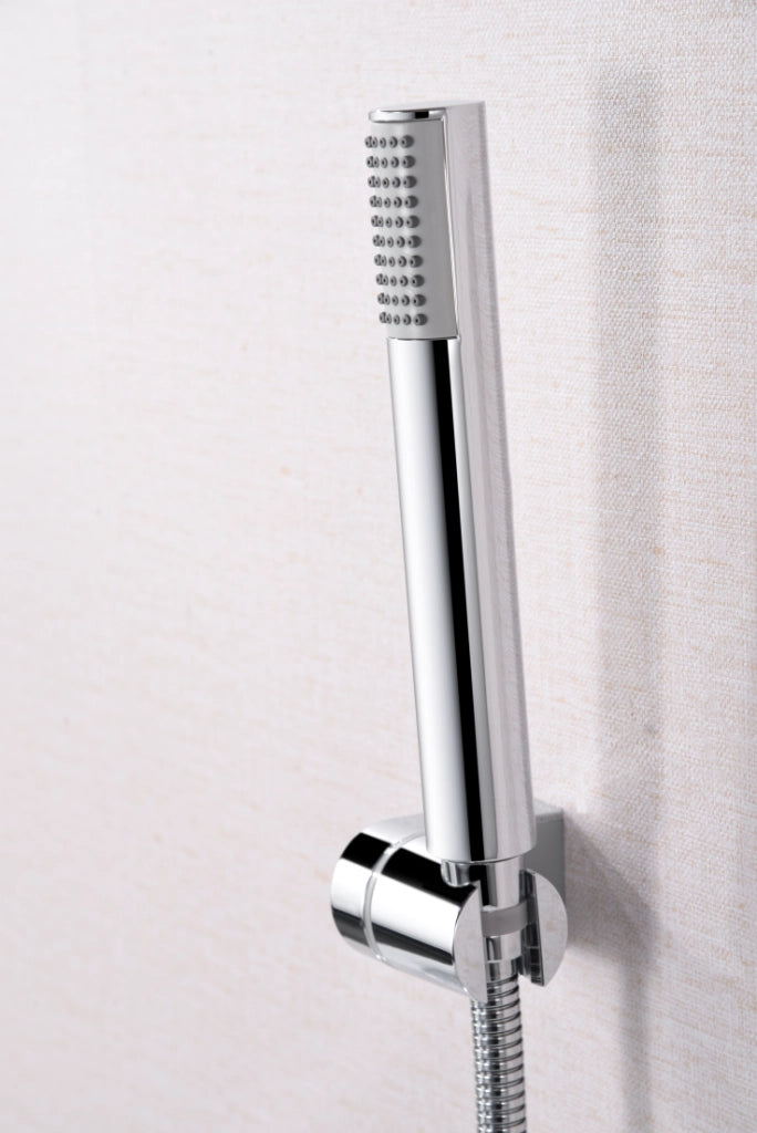 IMEX Set vasca-doccia monocomando cromato in ottone e zama con tubo flessibile acciaio 180 cm doccetta rotonda ABS cartuccia ceramica Ø35 mm modello Imex-BDC033-4 Olimpo