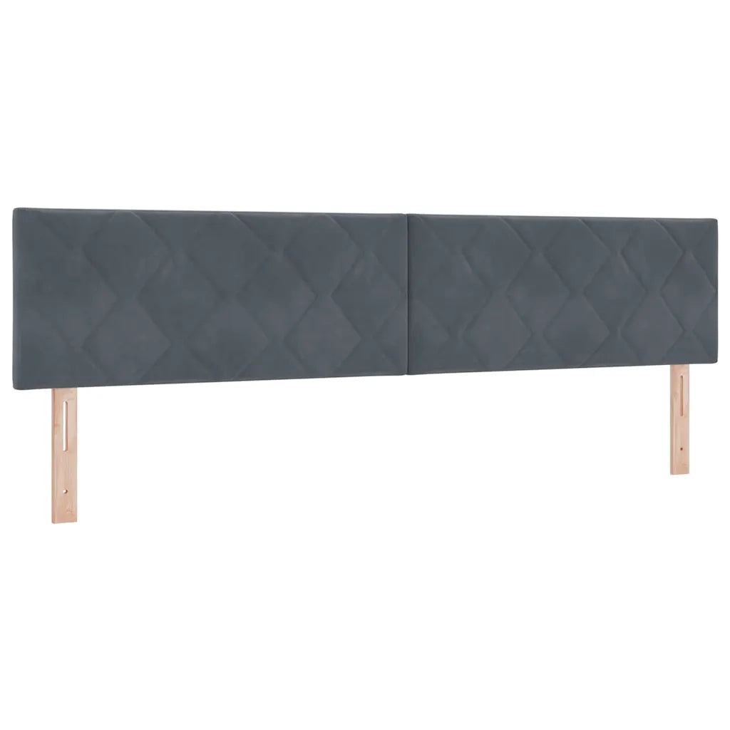 Letto a Sorgente LED con led Grigio scuro 200 x 200 cm Velluto