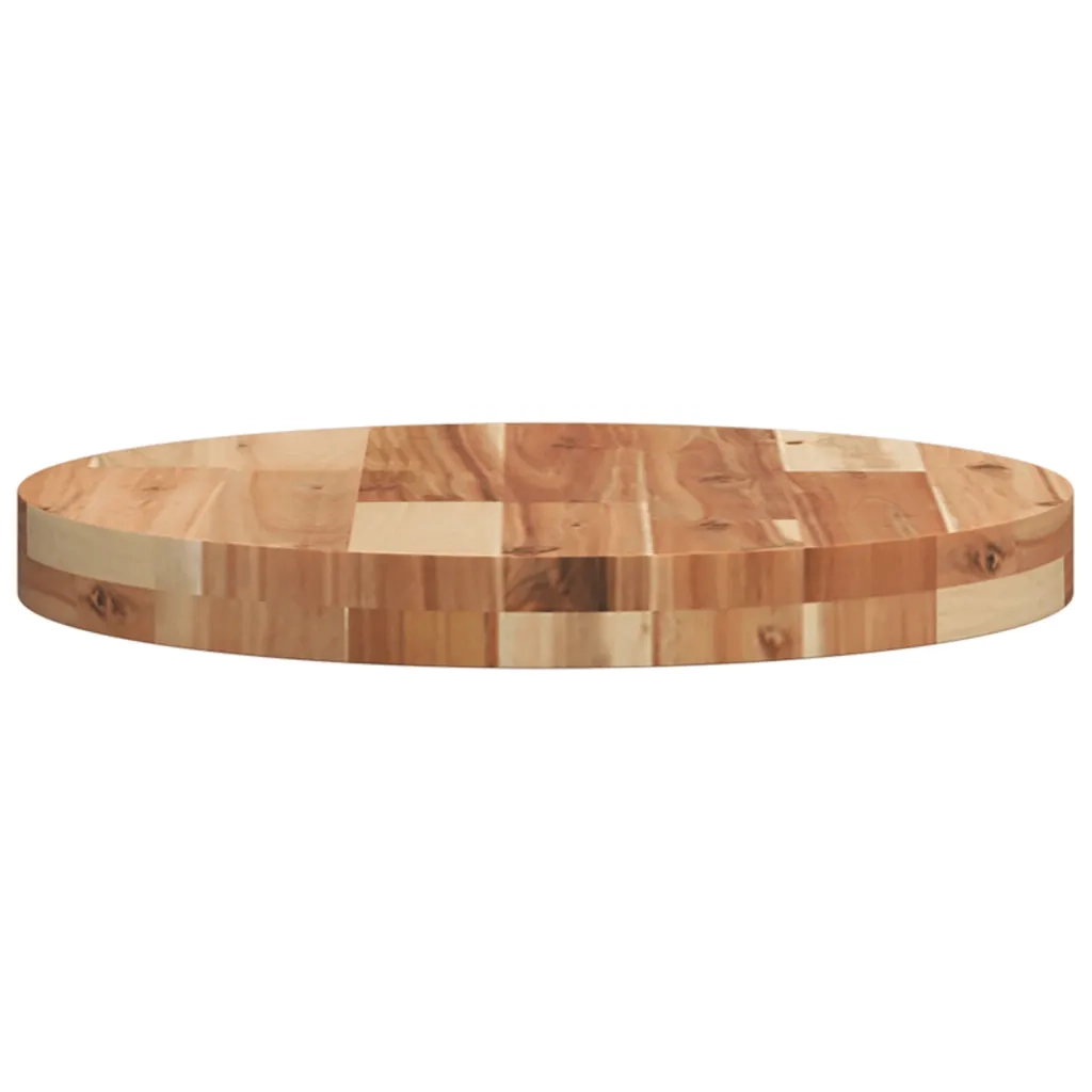 Piano Tavolo Rotondo Ã˜40x4 cm in Legno Massello di Acacia
