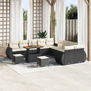 Set Divano da Giardino 13 pcs Nero polyrattan