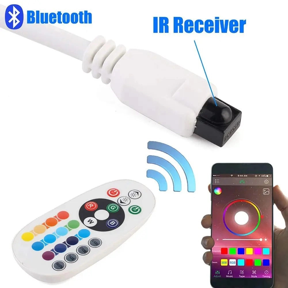 Trade Shop - Controller Trasformatore Per Strisce Led Rgb A 220v Bluetooth + Telecomando S-rgb-220v-b -